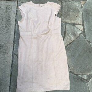 Ann Taylor Dress 16 Petite Beige Tan Neutral Career Wear Office Sheath